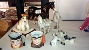 A mixed lot including horses, dogs etc