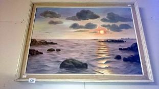 An oil on canvas seascape