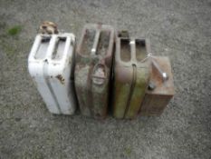 A quantity of old fuel cans