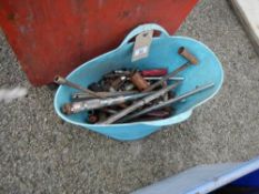 A bucket of old tools