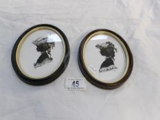 A pair of framed and glazed Judith Hammond silhouettes