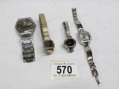 4 wristwatches including Seiko