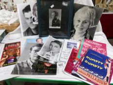 A collection of autographed celebrity photo's together with theatre programmes etc