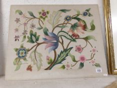 A fine Victorian? floral silk embroidery measuring 64 x 51 cm