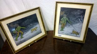 A pair of framed and glazed pastels by Patricia Street