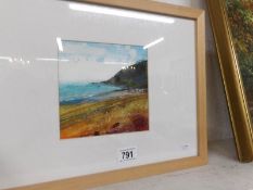 An original mixed media painting 'Cornish Coast' by Fiona O'Niell