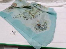 A circa 1957 Isle of Man TT races ladies silk scarf