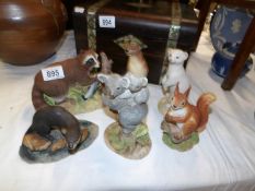 5 Aynsley and John Aynsley animal figures and an early Border Fine Arts otter figurine