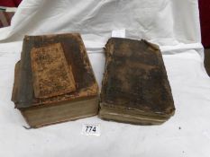A 1784 New Family Prayer book containing book of common prayer and an 1819 Holy Bible