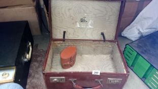 A vintage leather suitcase