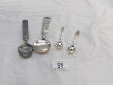 3 Norwegian souvenir spoons including one silver and one other