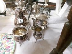 A 4 piece silver plated tea set