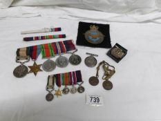 A set of WW2 medals and miniatures for 364411 F Sgt C F Wood including India medal with NW Frontier