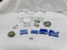 A quantity of glass paperweights etc