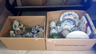 2 boxes of miscellaneous china