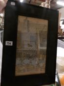 A framed and glazed drawing initialed J A M and dated 1906