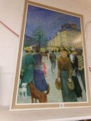 An oil on board Parisian street scene signed D Harrop