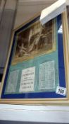 A framed and glazed 1926 advertising calendar