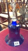 A Bristol blue glass bell