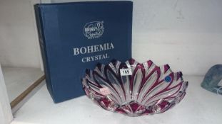 A boxed Bohemian glass bowl