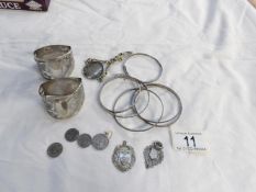 A mixed lot of jewellery etc including silver