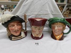 3 large Royal Doulton character jugs, The Cardinal,