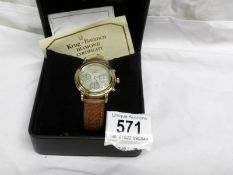 A Kryg-Baumen diamond certificate wrist watch with 5 year warranty