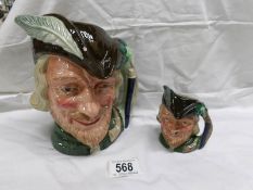 A large and medium Royal Doulton character jugs,