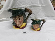 A large and medium Royal Doulton character jugs,