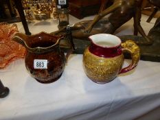 2 Staffordshire hunting jugs