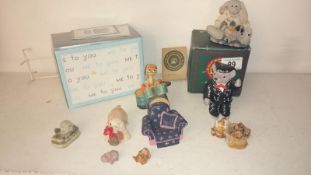 A mixed lot of collectable figurines including Boyds, Colour box, Me to You etc,