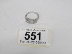 An 18ct gold 3 stone 1.5 carat diamond ring, size P