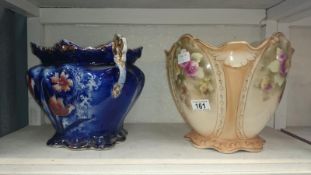 A Corona jardiniere and a flo blue jardiniere