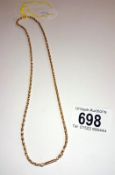 A 9ct rose gold neck chain, 9 gms