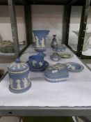 A quantity of Wedgwood blue jasper ware