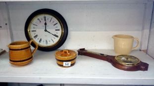 A mixed lot including barometer