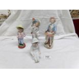 4 19th century continental porcelain figurines