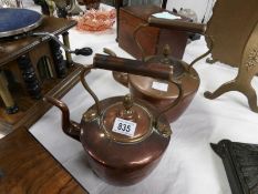 2 copper kettles