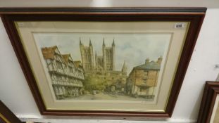 A limited edition print of Lincoln Cathedral and Castle