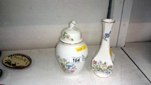 An Aynsley ginger jar and vase