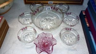 A glass fruit set etc