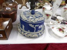 A blue Jasper ware style stilton dome