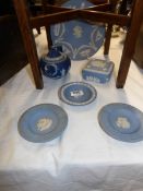 6 items of Wedgwood blue jasper ware