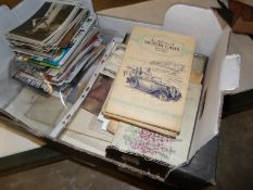 A good box of ephemera including postcards,