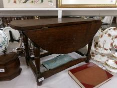 A small oak drop leaf table