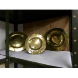 2 polished brass trays