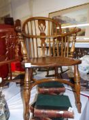 A Windsor chair with crinoline stretcher