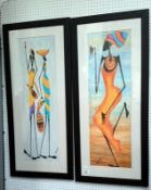 A pair of tribal art prints