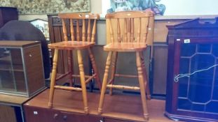 A pair of bar stools