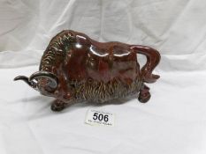 An unusual ceramic bull